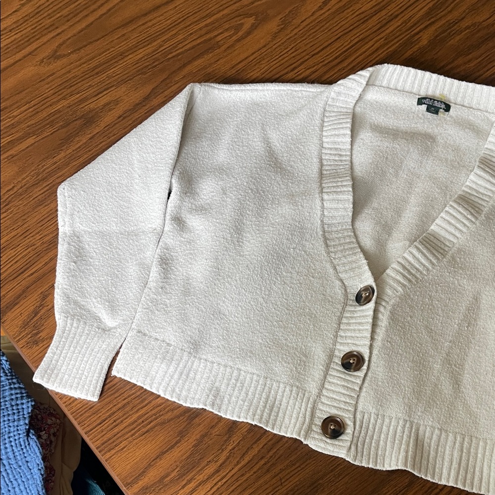 Wild Fable Cream Button-Up Cardigan